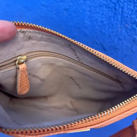 brahmin peach pebble leather wristlet
